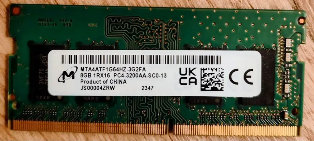Micron Laptop RAM, 8 GB, Genuine, DDR4, 3200 MHz, SO-DIMM, PC4, 260-Pin, 1.2 V, CL15