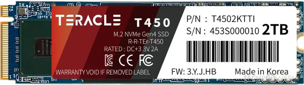 Teracle SSD, 2048 GB, 2TB, T450, Internal, M.2 NVMe 2280, Hard Drive PC and Laptop